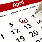 Calendar with April 6th circled