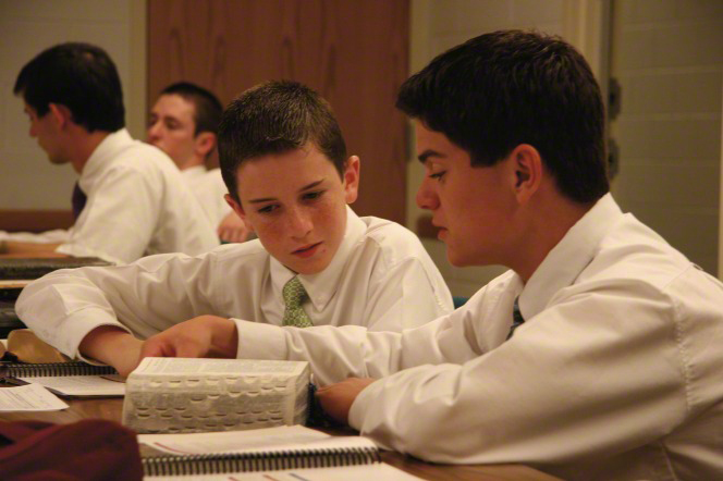 young men studying