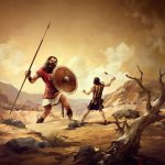 David and Goliath cartoon