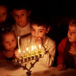 Children celebrating Hanukkah