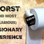A roll of toilet paper with a Mormon missionary tag inside