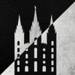 A graphic of a Latter-day Saint (Mormon) temple